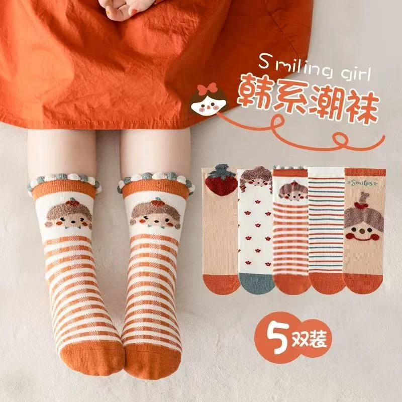 春秋棉袜女童秋季儿童袜子韩系潮袜小女孩宝宝可爱公主ins中筒袜