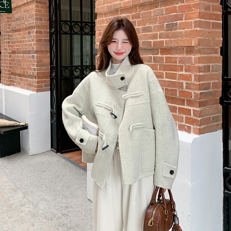 双面羊毛大衣女款2025新款千金感入冬高级感小个子超好看加厚外套