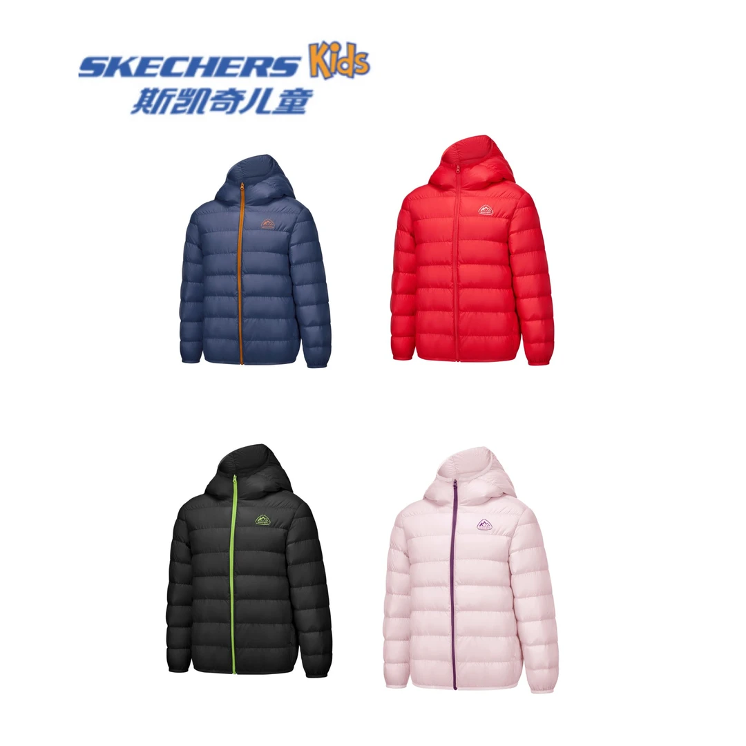【斯凯奇】儿童短款羽绒外套P425K048 DB
