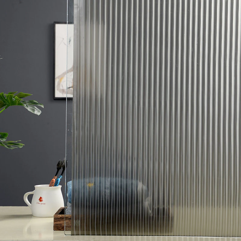 仿长虹纹玻璃贴膜透光不透明卫生间浴室阳台装饰静电磨砂玻璃贴纸