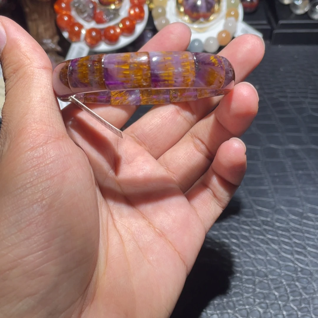 七***玄手镯水晶未镶嵌极光23紫钛手牌