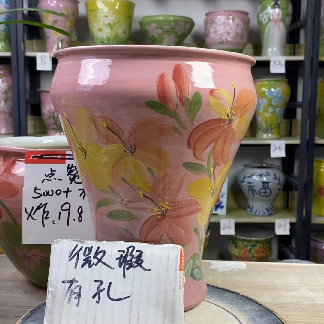 景德镇手工手绘陶瓷花盆