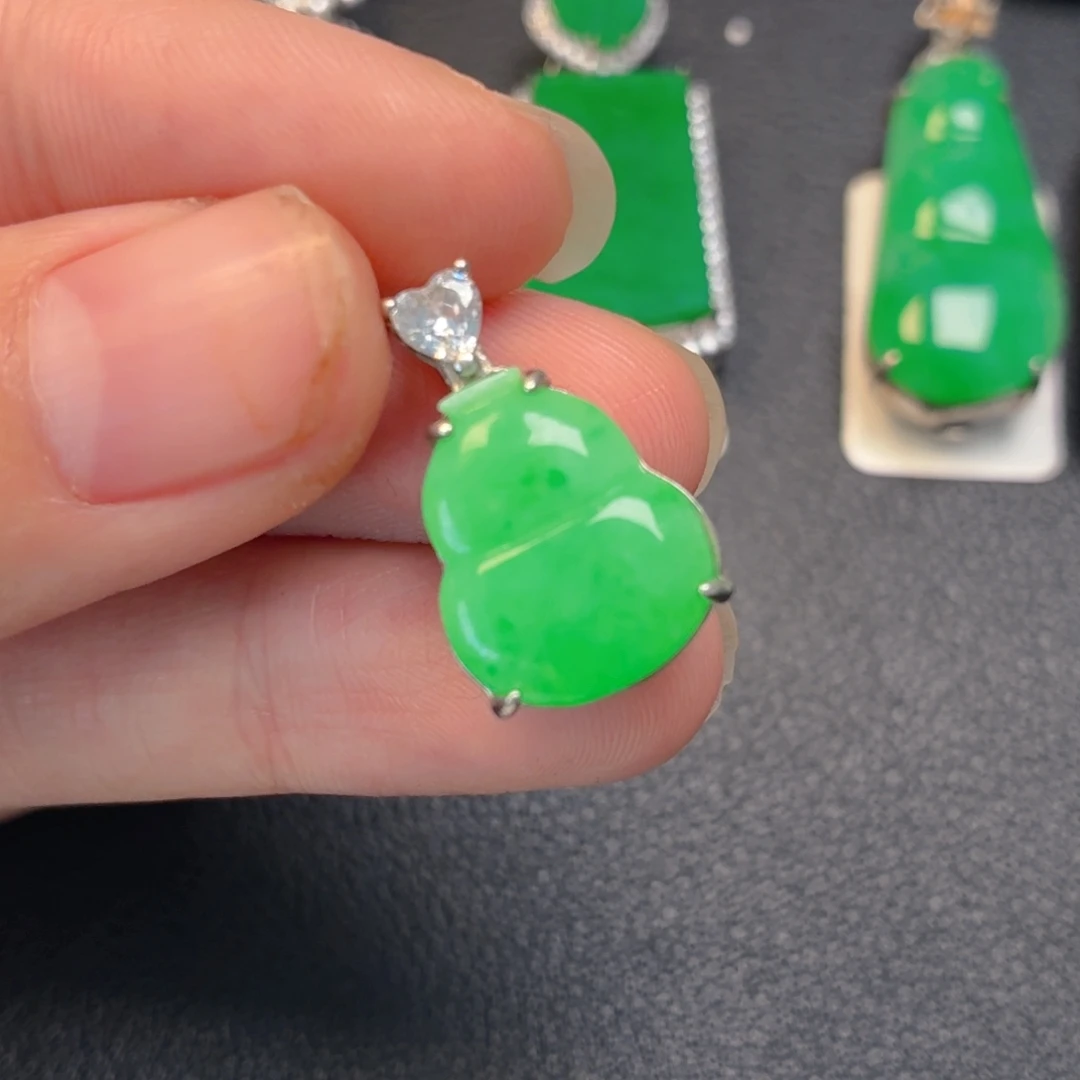 翡翠银S925镶嵌吊坠(不含链)