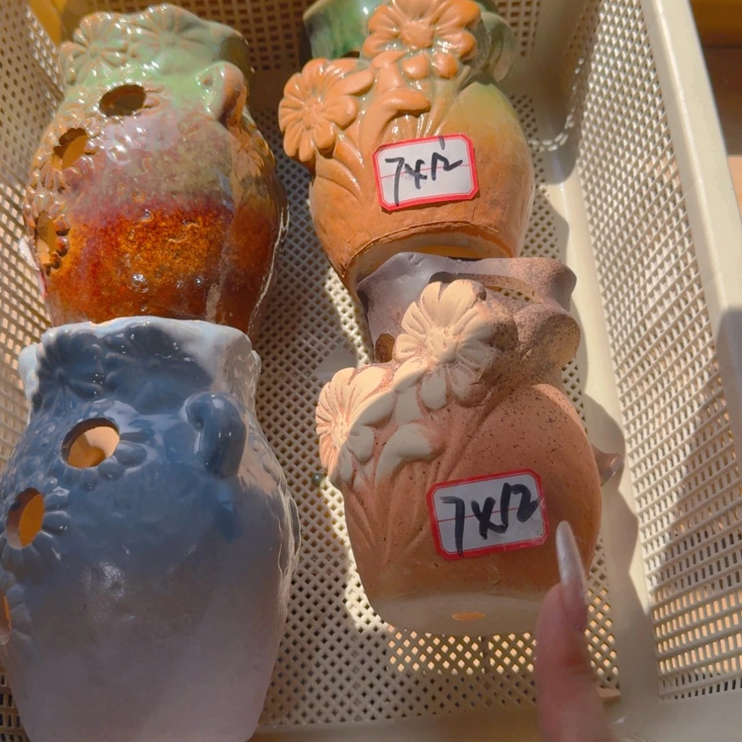 紫砂花盆粗陶精雕