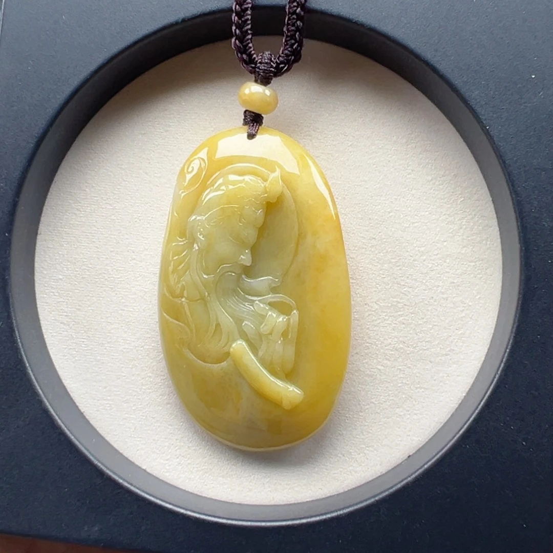 翡翠未镶嵌颈饰关二爷