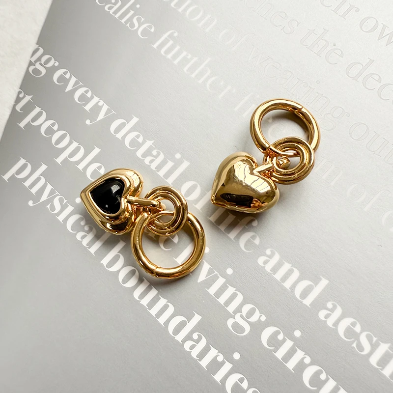 黄铜耳饰  Say nono【懒猫nono】爱心小圈耳环精致时尚耳饰