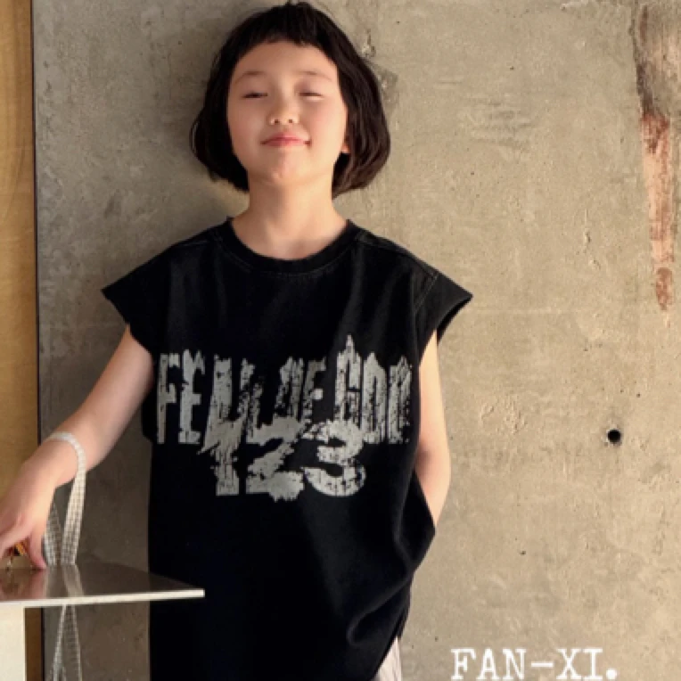 夏季韩版套头常规男字母外穿潮流国潮新风无袖