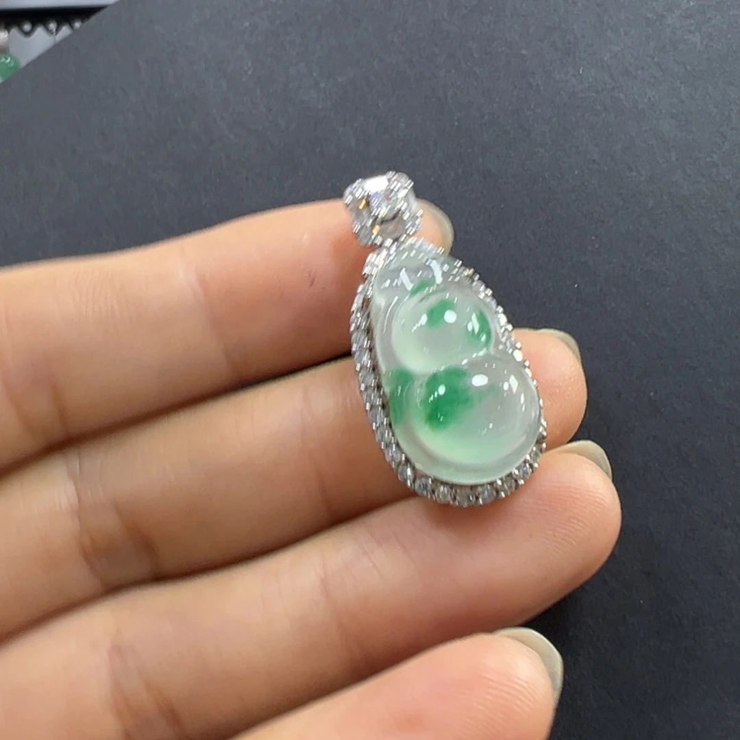 石英质玉银S925镶嵌颈饰