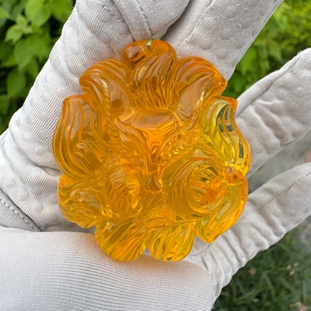 假一赔十，天然琥珀蜜蜡吊坠，金珀九尾狐凤九吊坠，号90 多样性发