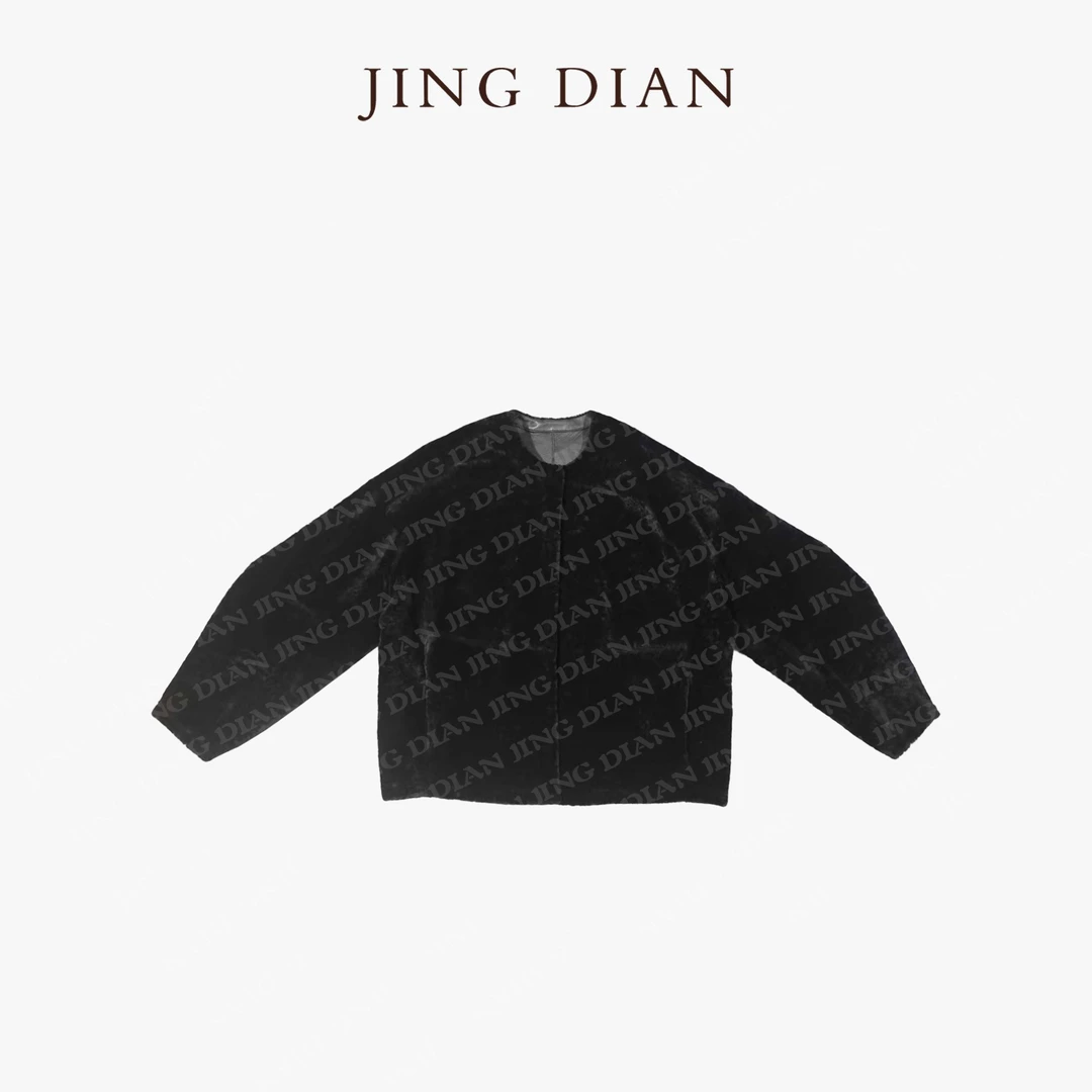 【JING DIAN】定制款蝙蝠袖进口真皮毛一体外套