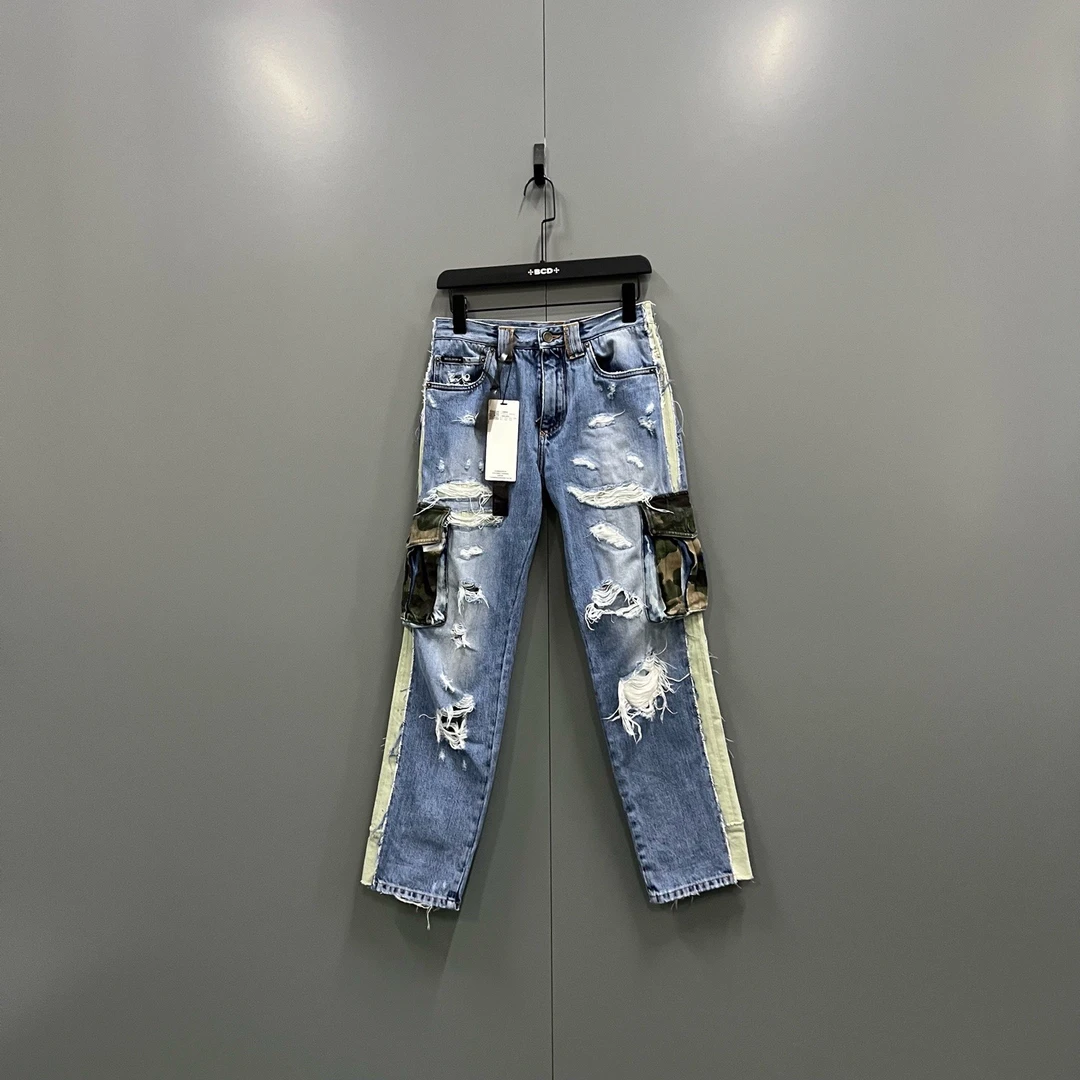 99新 maje t2 DG 水洗破坏工装牛仔裤 44码/101909