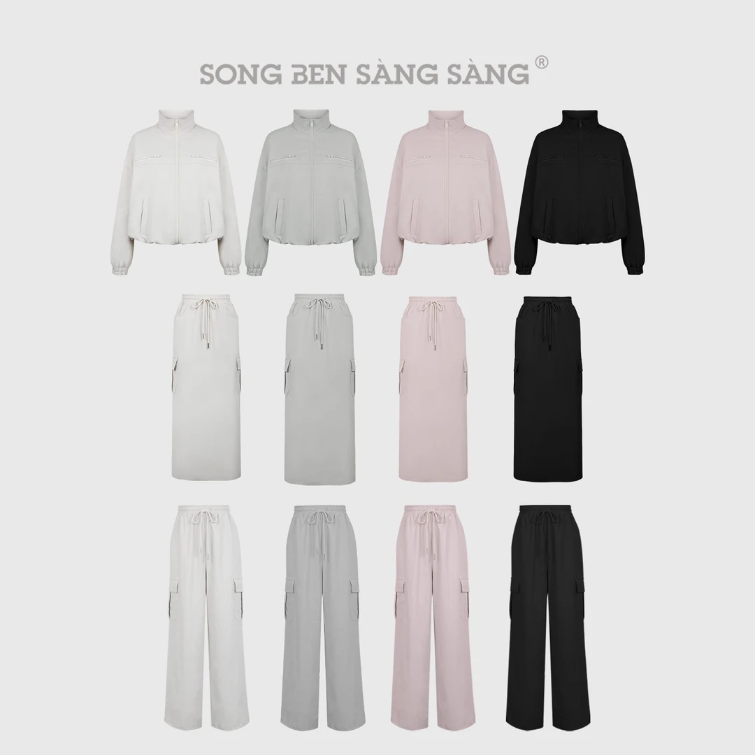 松本丧丧美式夹克外套立领工装半裙设计感两件套套装B253O0034