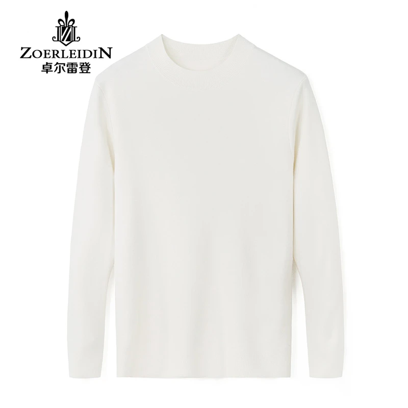 2024秋冬新款圆领16针四平加厚丝羊绒纯色平板针织衫打底内搭