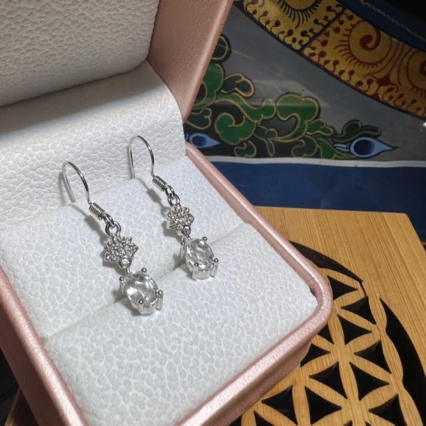 白色水纯净高频能量净化身心耳饰