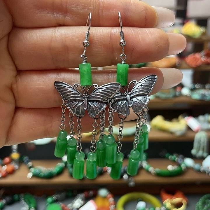 翡翠未镶嵌耳饰饰品