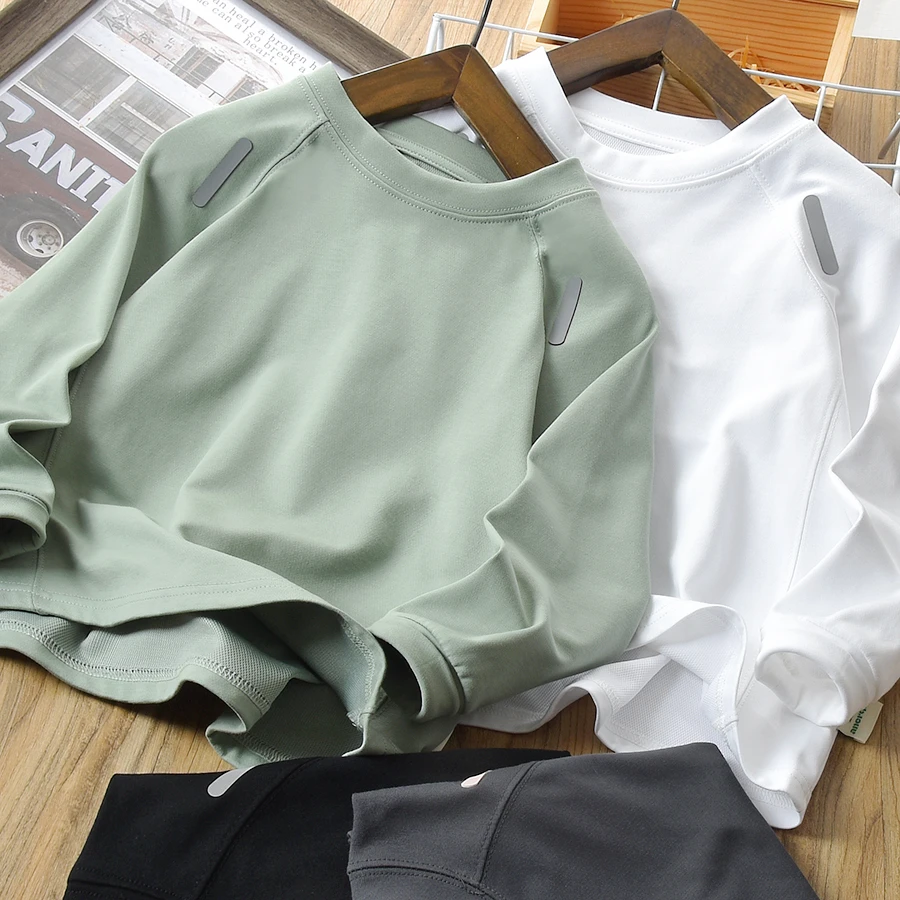 儿童秋季新款男童女童拼接反光条打底衫中大童百搭长袖T恤24QS69