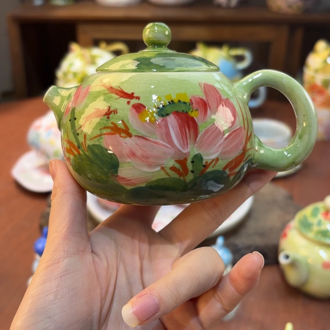 瓷片景德镇手绘高温釉下彩陶瓷茶具