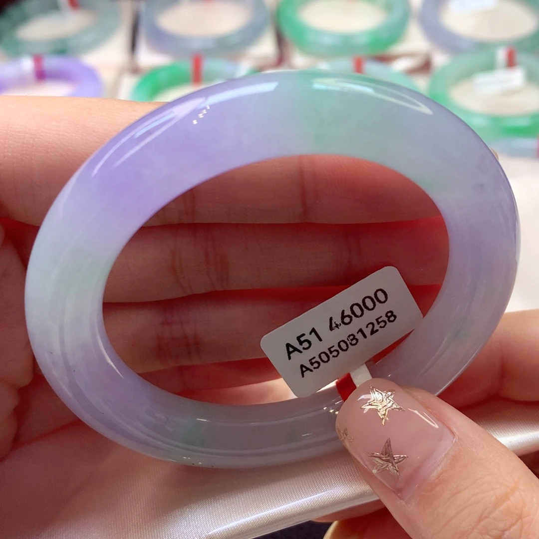 未镶嵌手镯翡翠41号圆条77