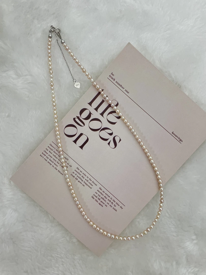 【小蒋珠宝】【桃之夭夭】蜜桃粉天然淡水珍珠3-4mmS925银仙女小米珠