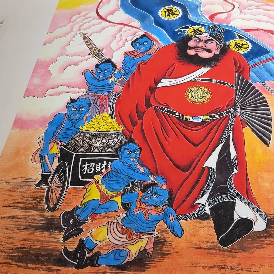 老***聘国画钟馗一副作品