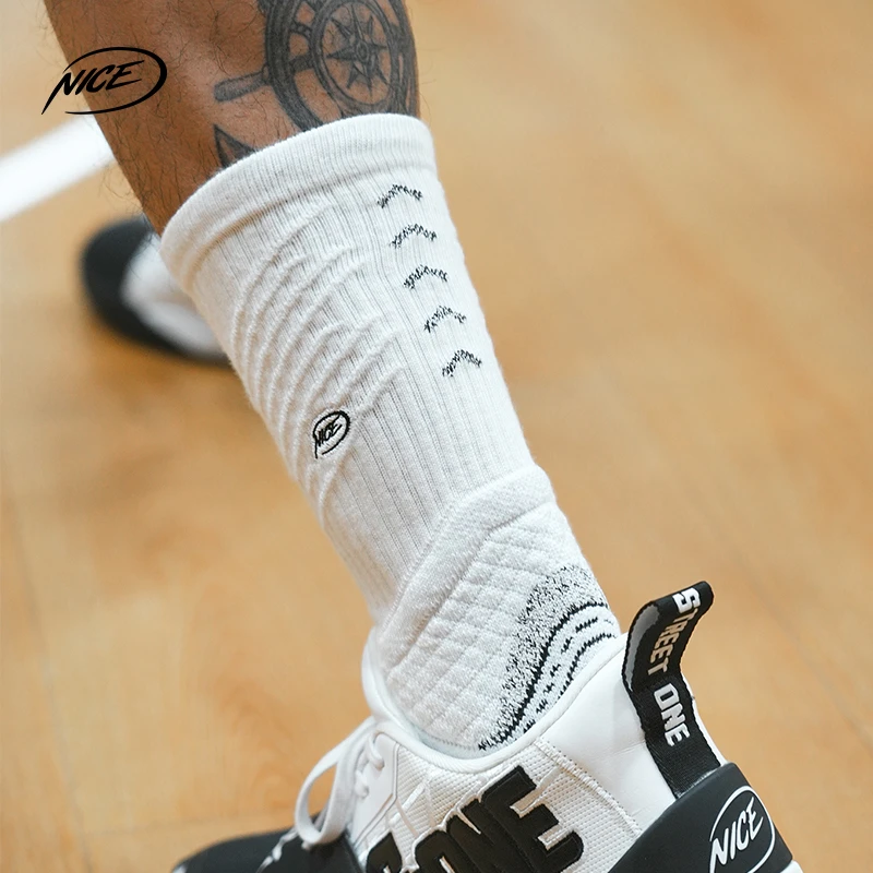 NICEID NICE S+篮球运动袜子高帮加强防滑精英袜实战耐磨球袜