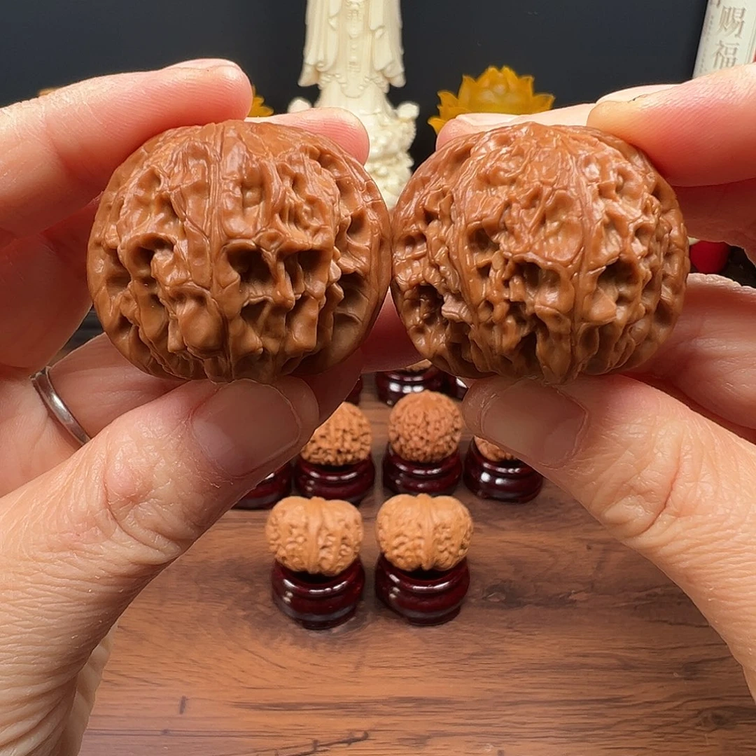 得***鱼吊坠文玩核桃40全品磨盘