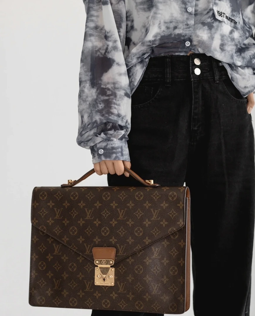 95新 LouisVuitton/路易威登 全原老花翻盖邮差包 手提包 00170