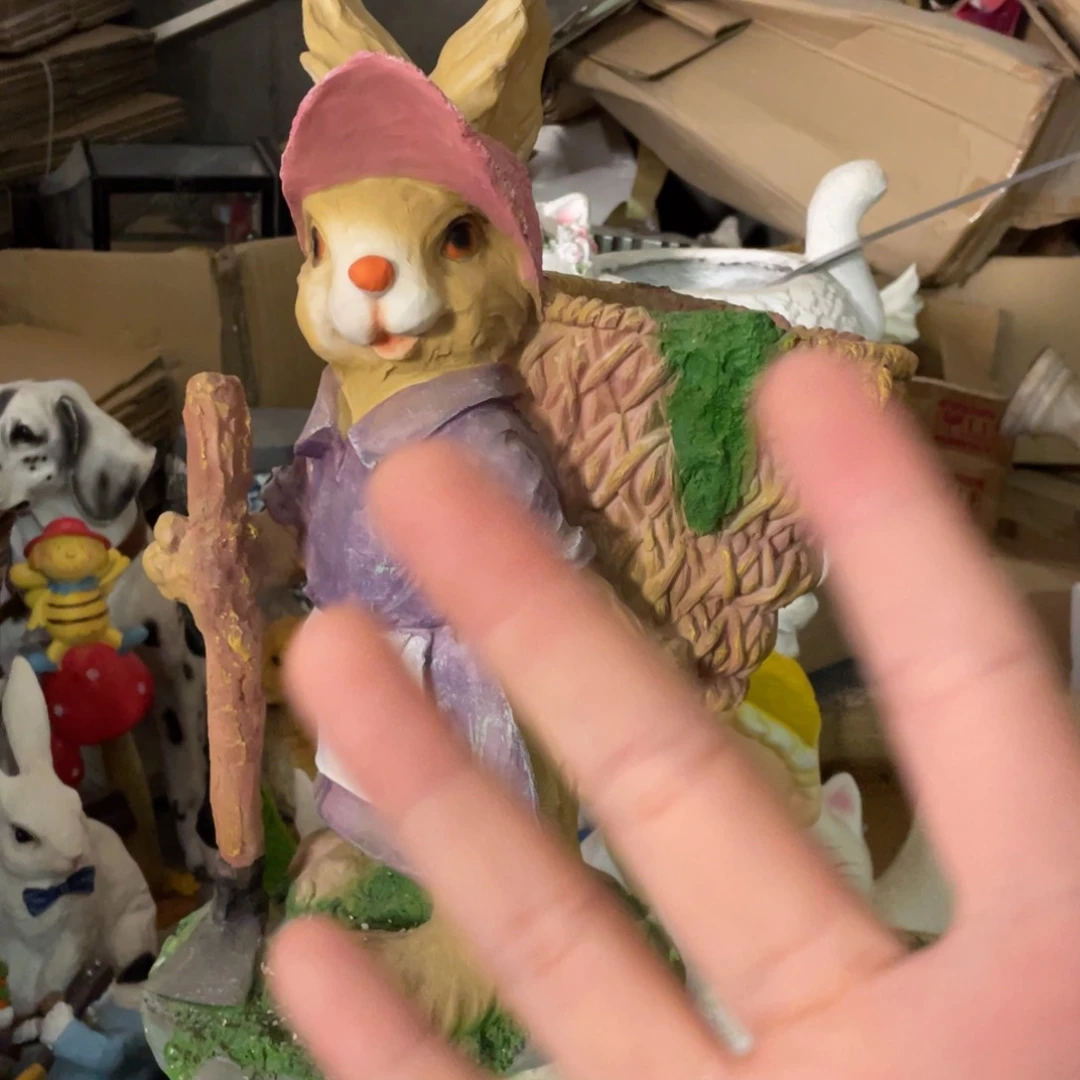 【闪购商品】树脂新款背篓兔盆