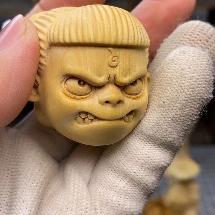 木黄杨木哪吒摆件