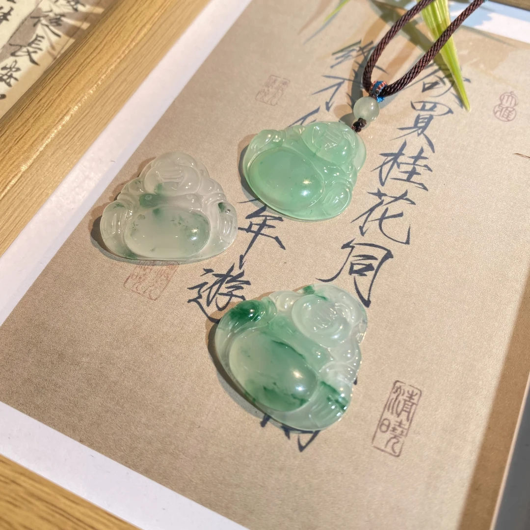 盈翠缘| 天然非洲翠佛公吊坠 |尺寸30mm*30mm*6mm|（多样性发一）