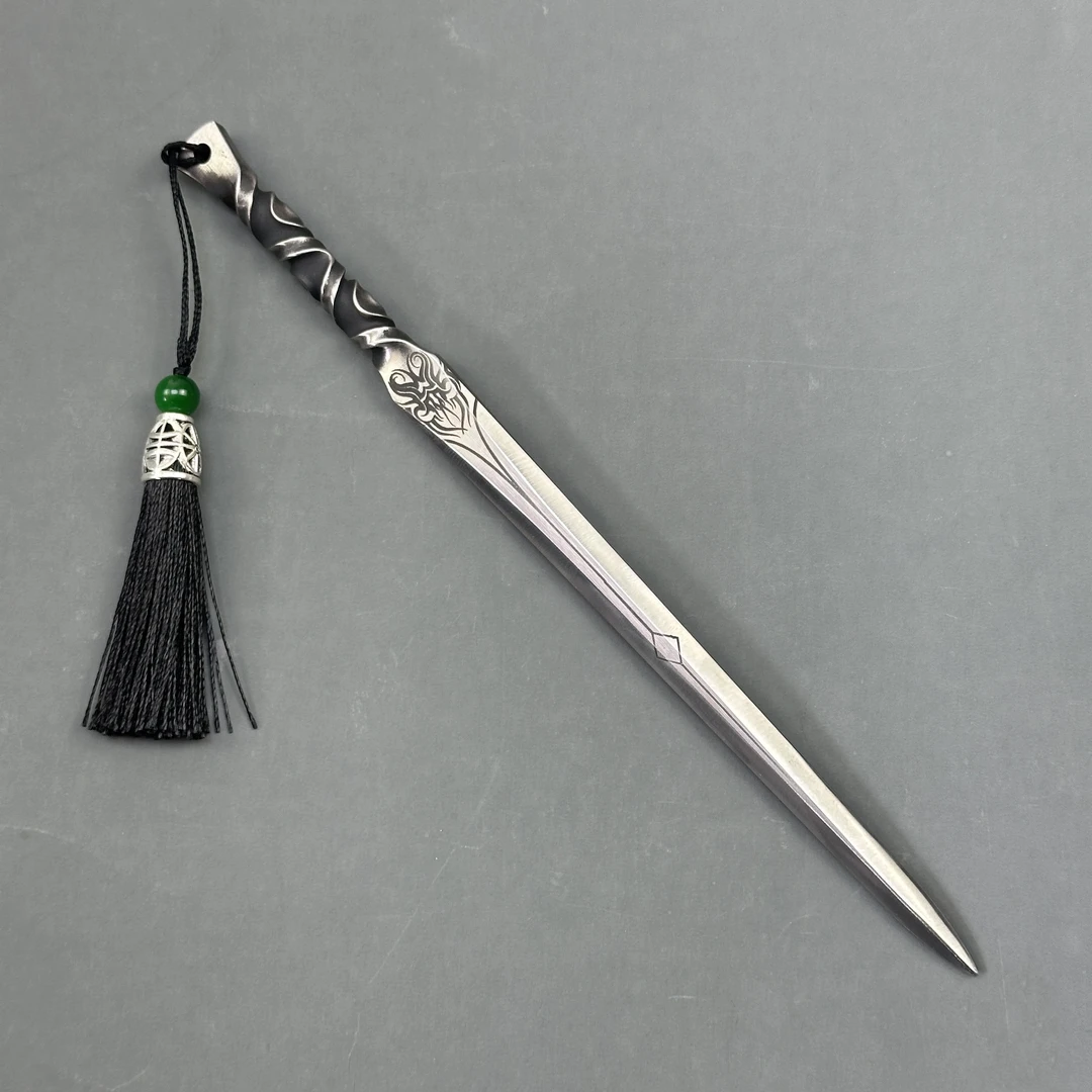 龙泉一体锻造微兵器金属茶针茶刀家用茶锥撬茶器复古迷你桌面摆件