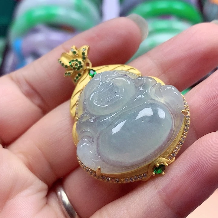 翡翠银S925镶嵌颈饰翡翠