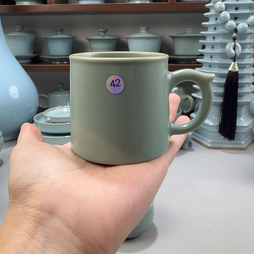 摆件二级汝窑仿古釉马克杯