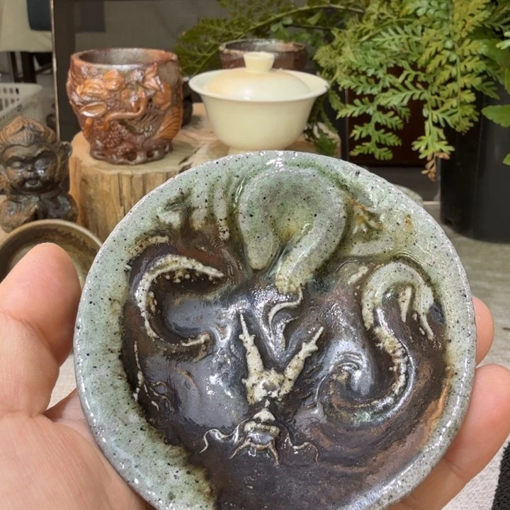 陶盘柴烧福利心哦多多