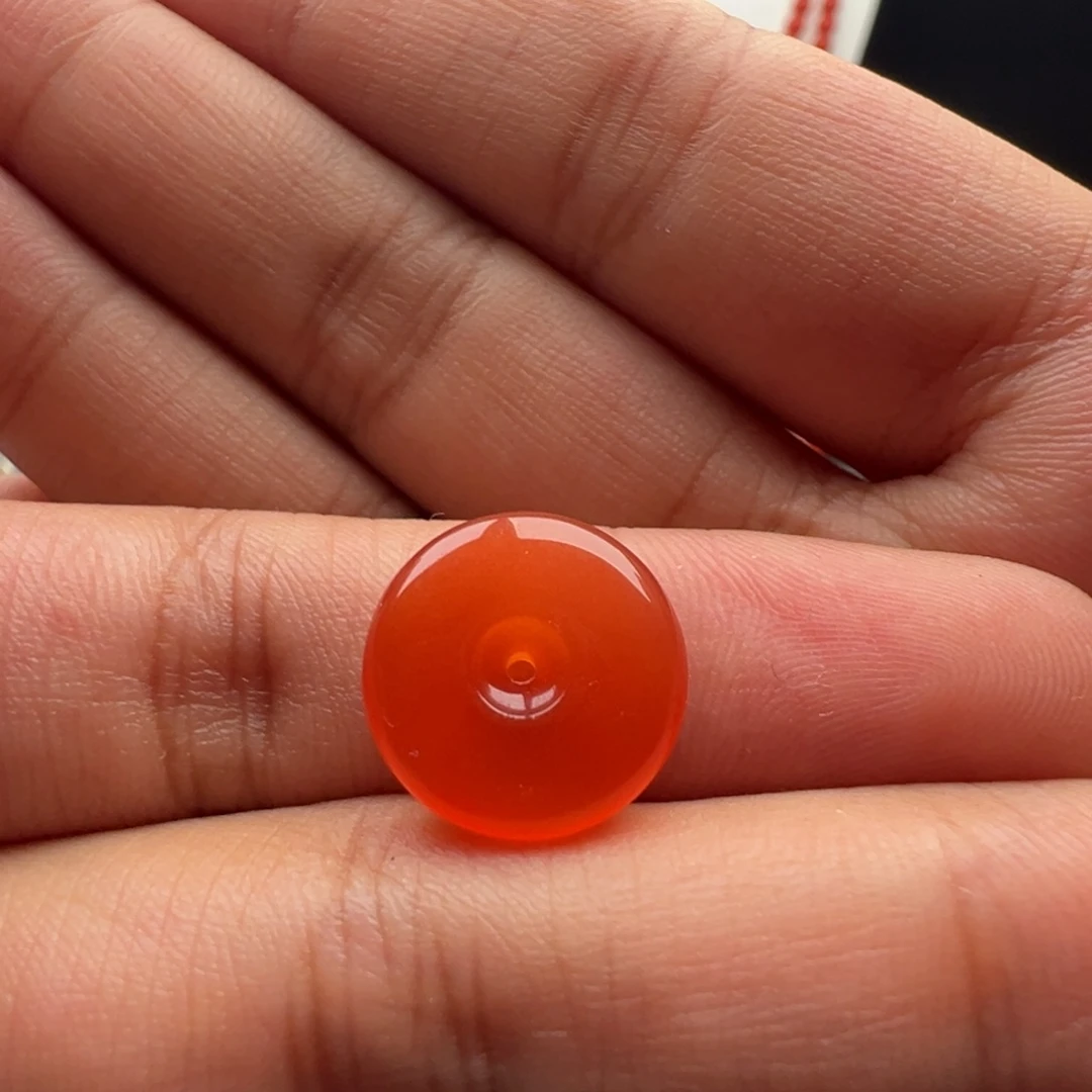 南红玛瑙未镶嵌平安扣14.4x5.2