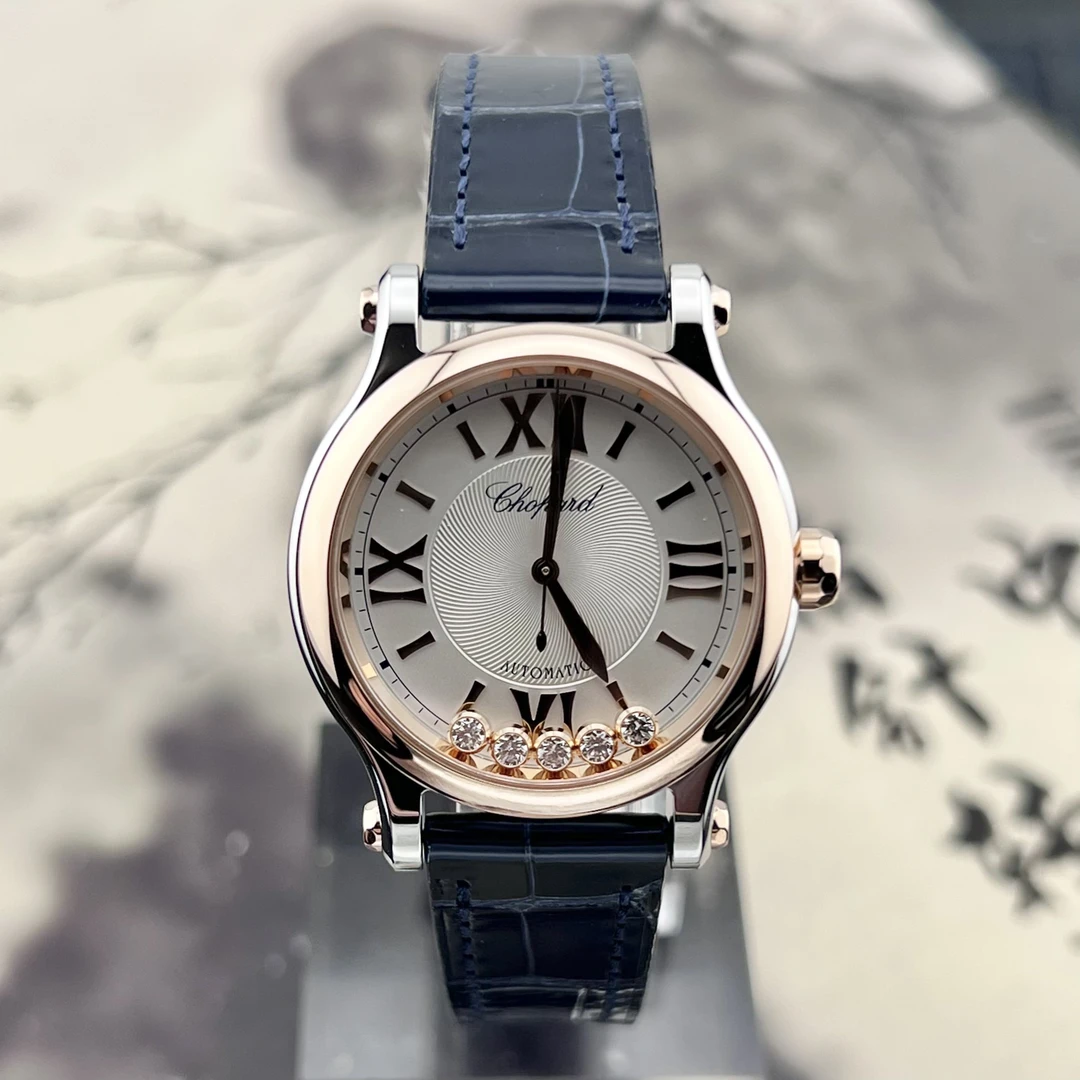 99新 Chopard/萧邦 21年全套 33mm 278608-6001 间金 原镶钻