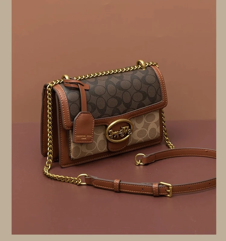 卡位复古耐磨小方包女士撞色耐刮斜挎包马拉车，花朵单肩琥珀流光