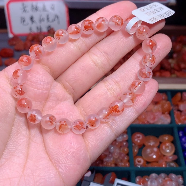 南红玛瑙未镶嵌南红飘花手串