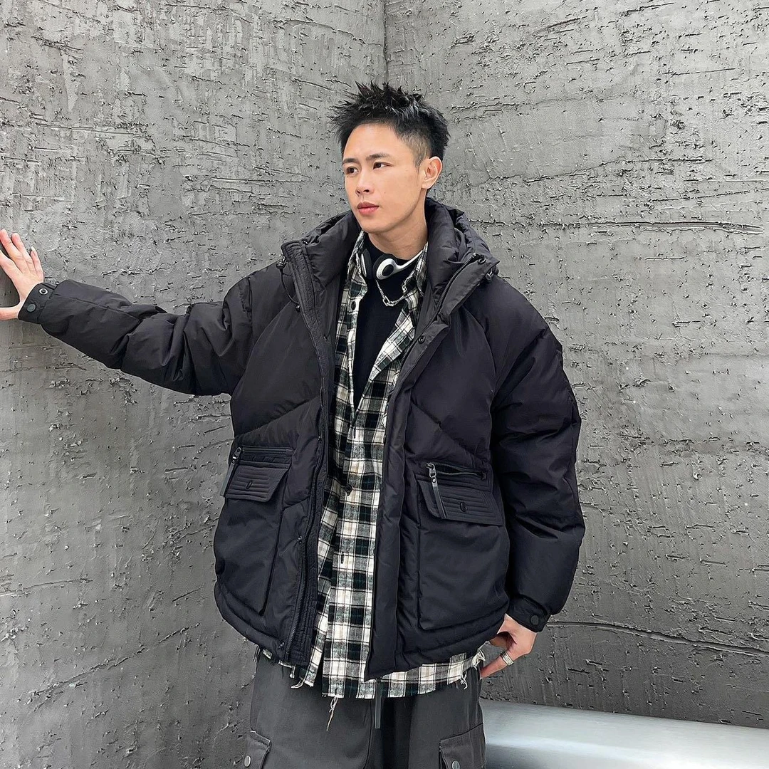 【冬季】新款潮版时尚简约大口袋连帽外套02