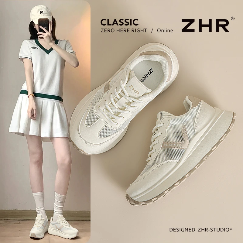 ZHR/则则网面透气小白鞋女夏季爆款时尚百搭运动休闲鞋轻奢女鞋