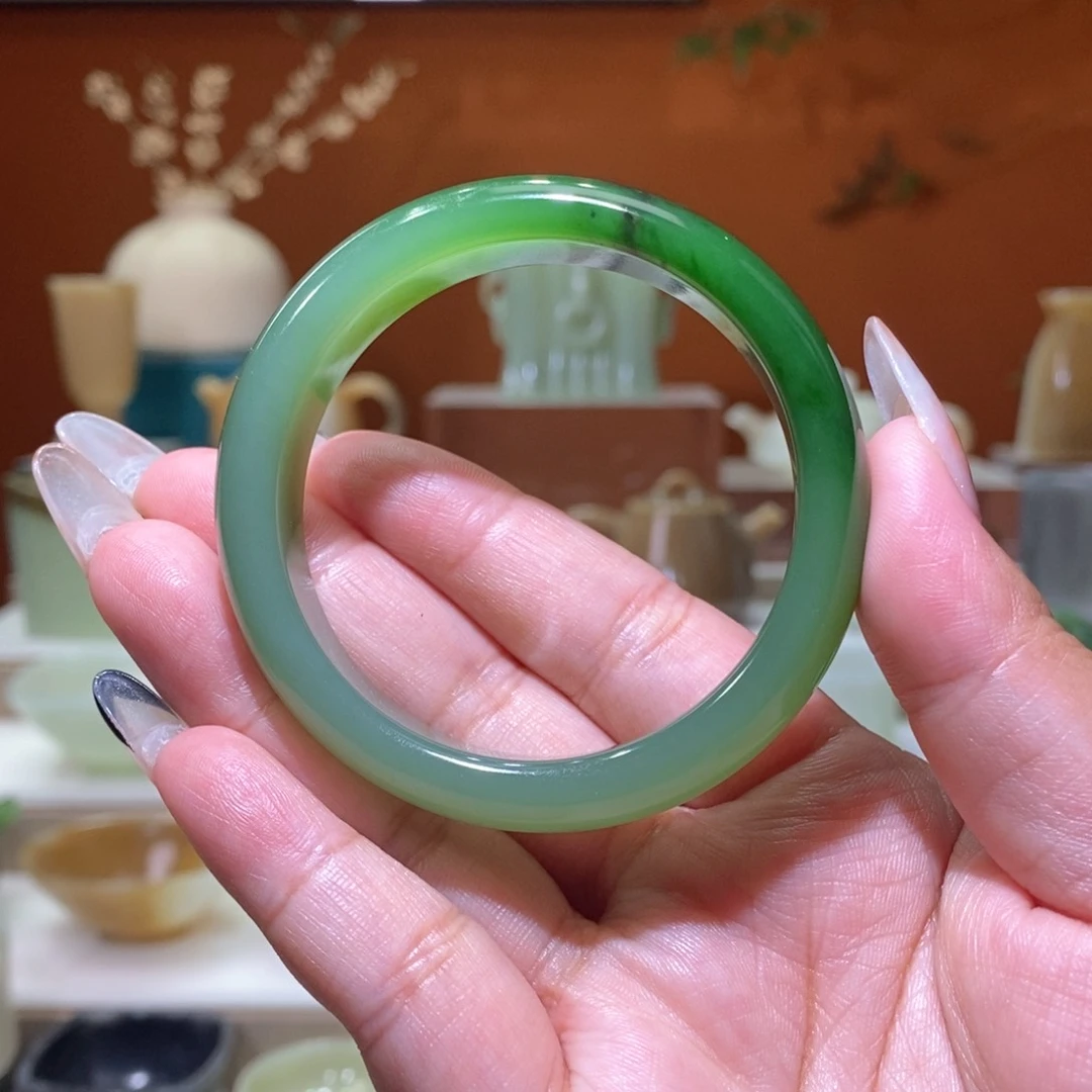 未镶嵌和田玉挂件精品俄碧玉手镯52mm￼