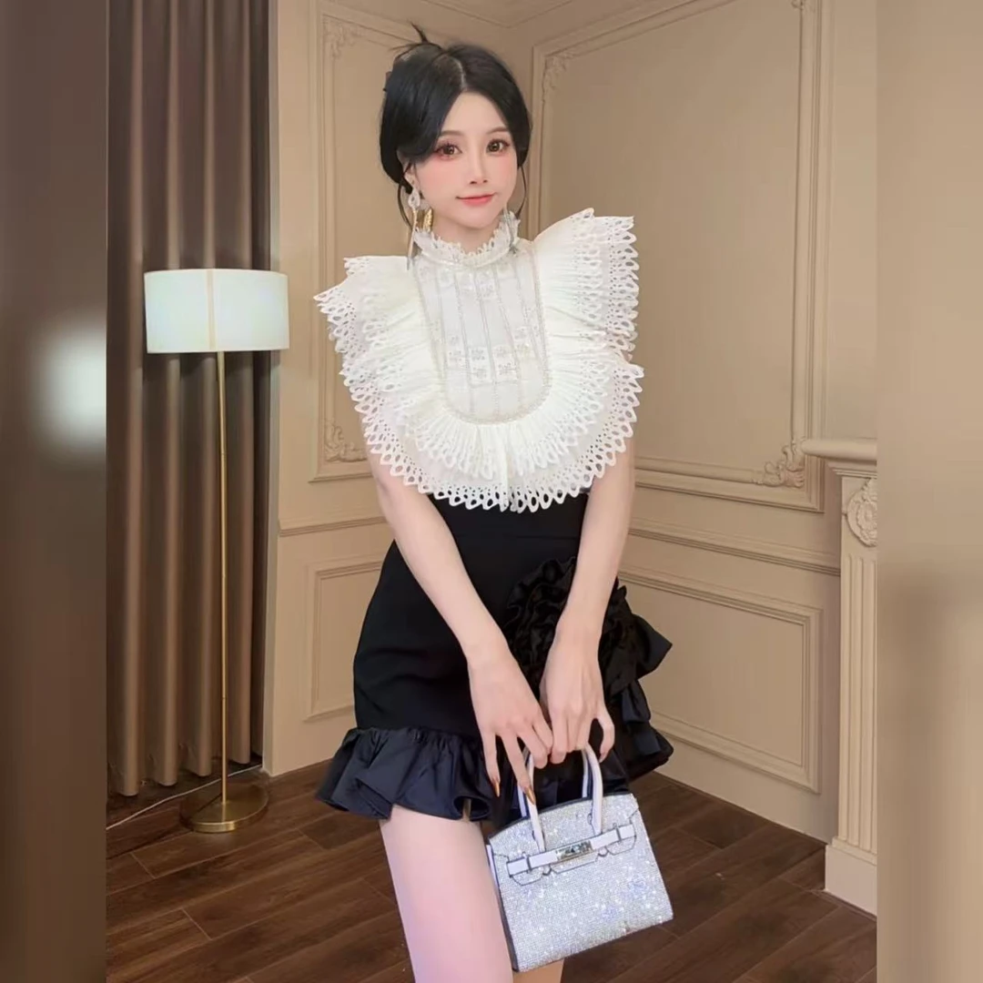 柔娜定制   气质网红时尚法式设计师重工名媛显瘦上衣91621