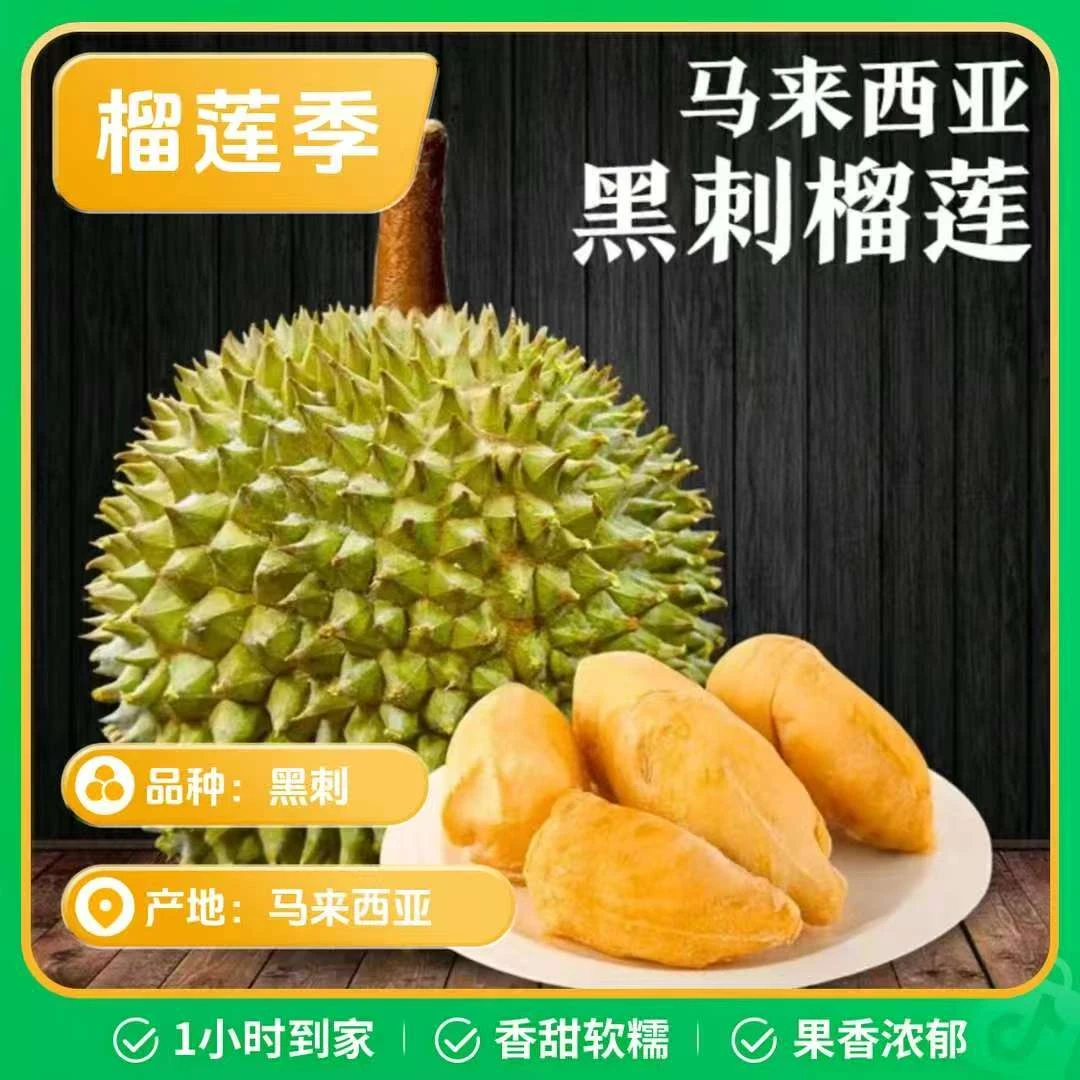 黑刺榴莲小时达现拍现称(黑刺榴莲)马来西亚液氮新鲜整果核大1.0-3公斤黑刺马来西亚