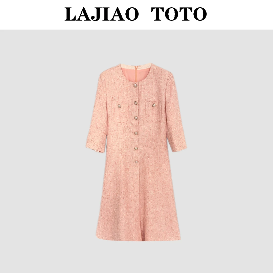 辣椒姐【‌樱花小香】春夏季气质舒适女士轻奢优雅连衣裙#A601