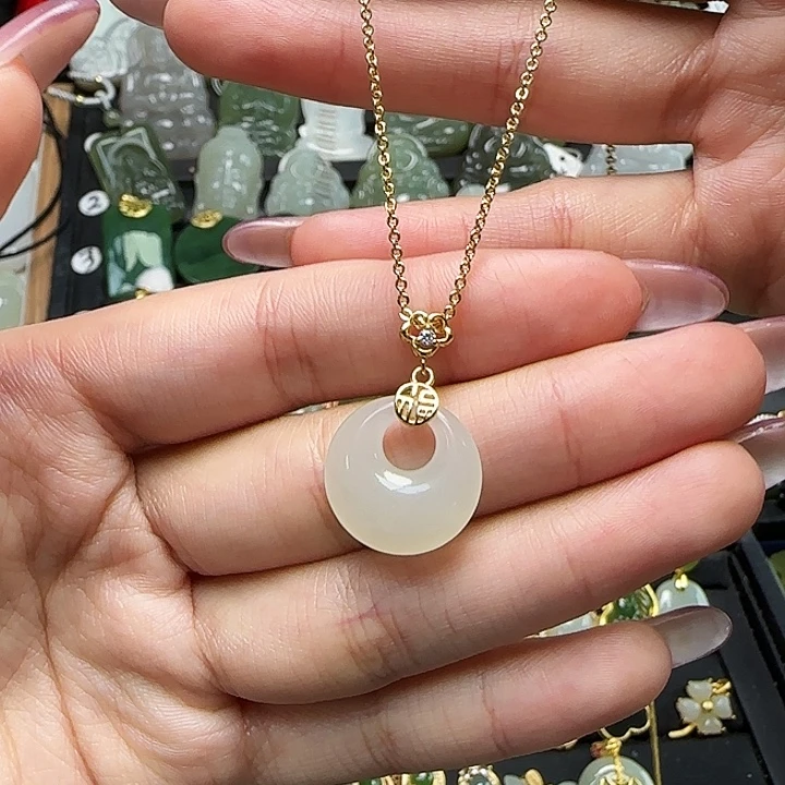 和田玉银S925镶嵌套链