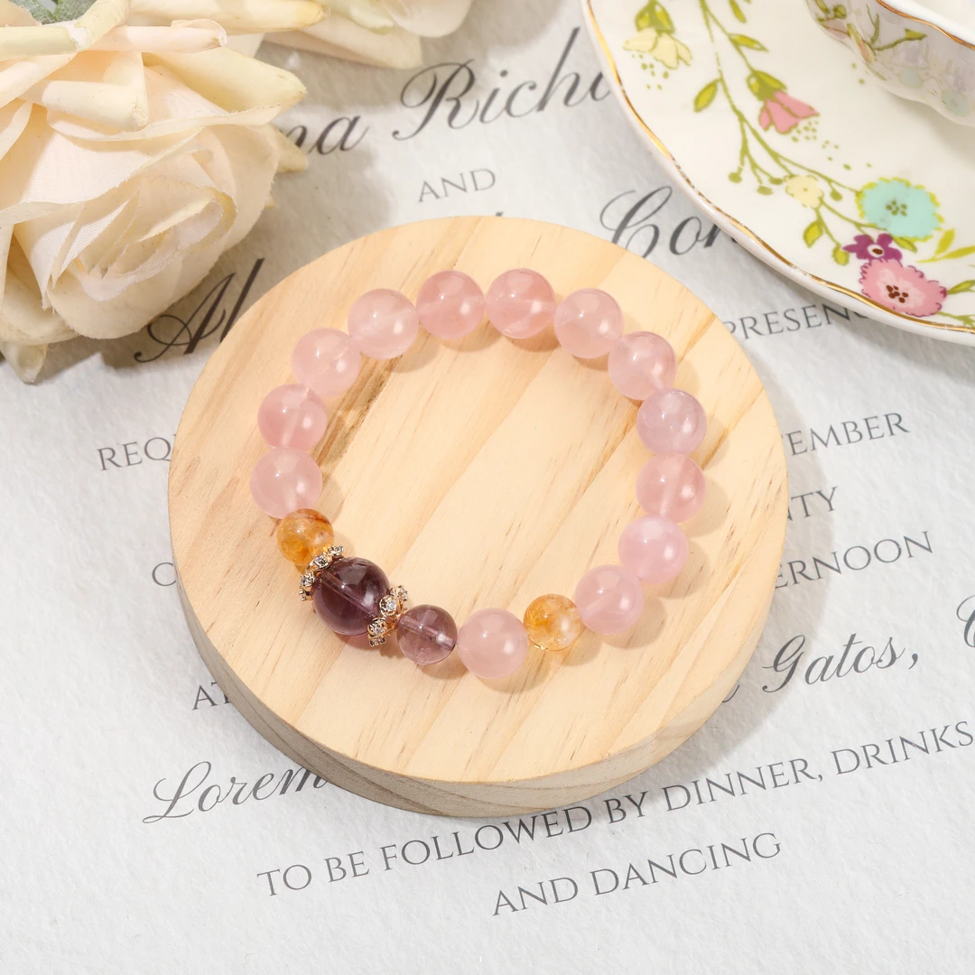 SJ-1371【邂逅】马粉 紫水晶  黄塔晶 水晶手串