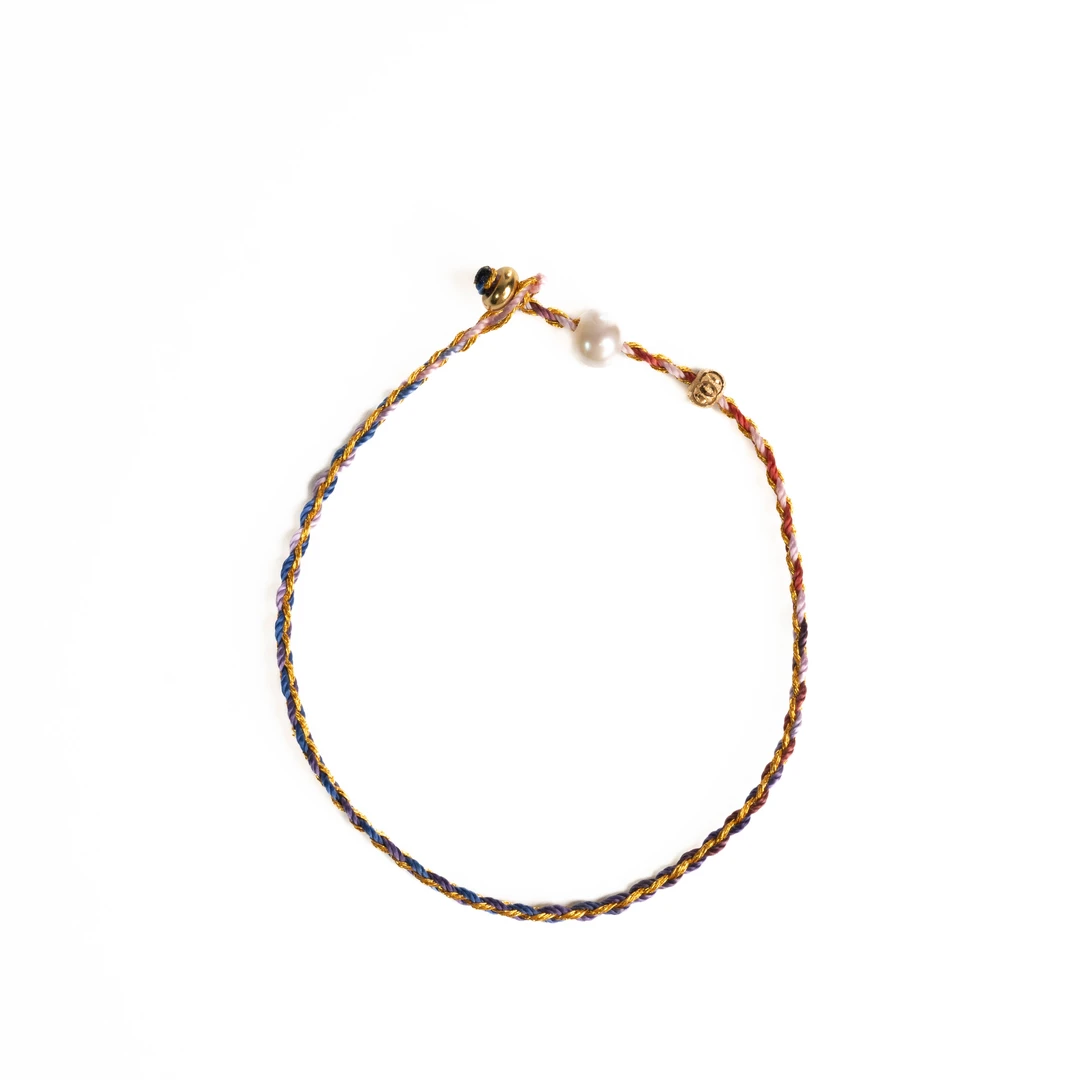 【大D】路路通手工编织五彩绳母子链/5.5-6MM