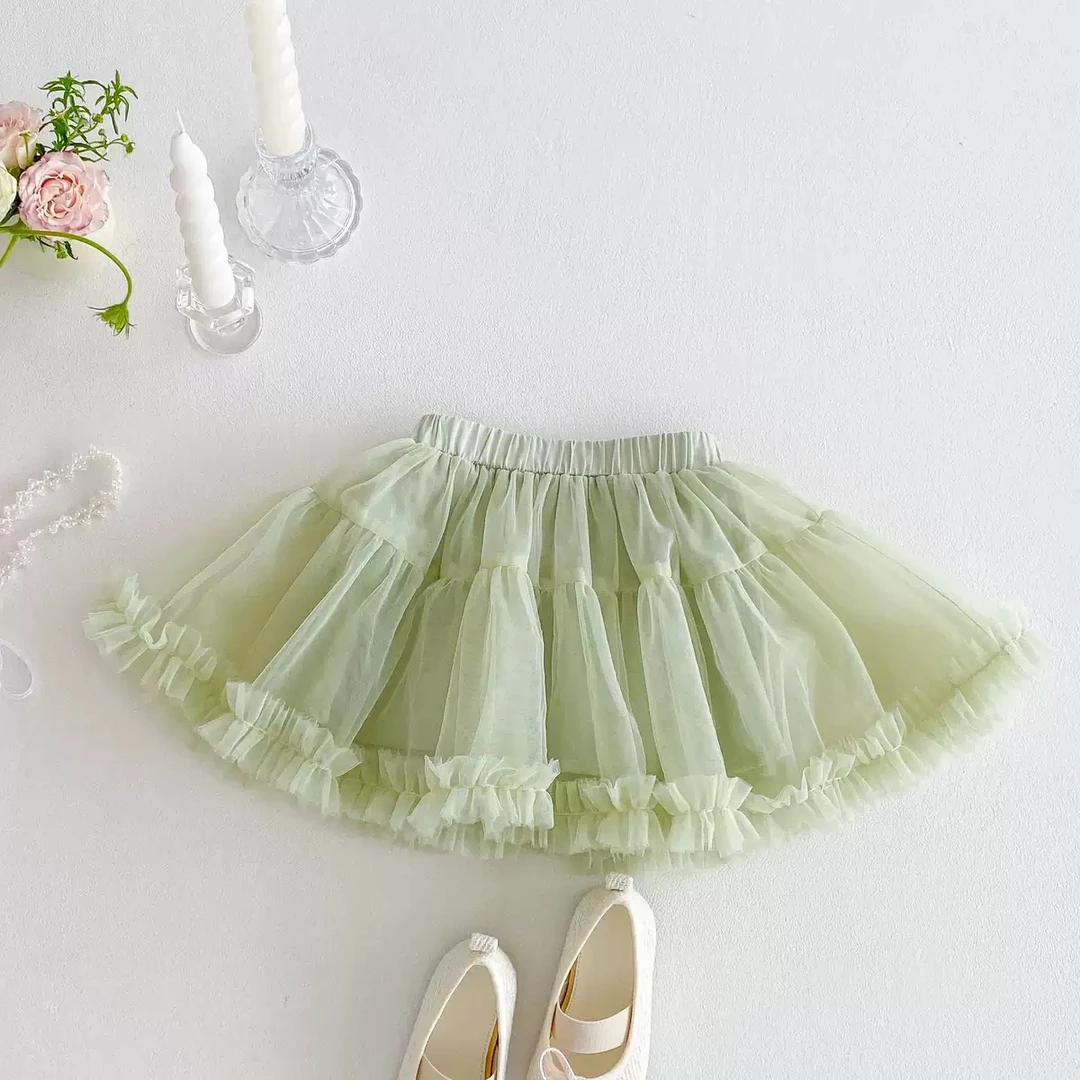 c021wj绿色纱纱半裙