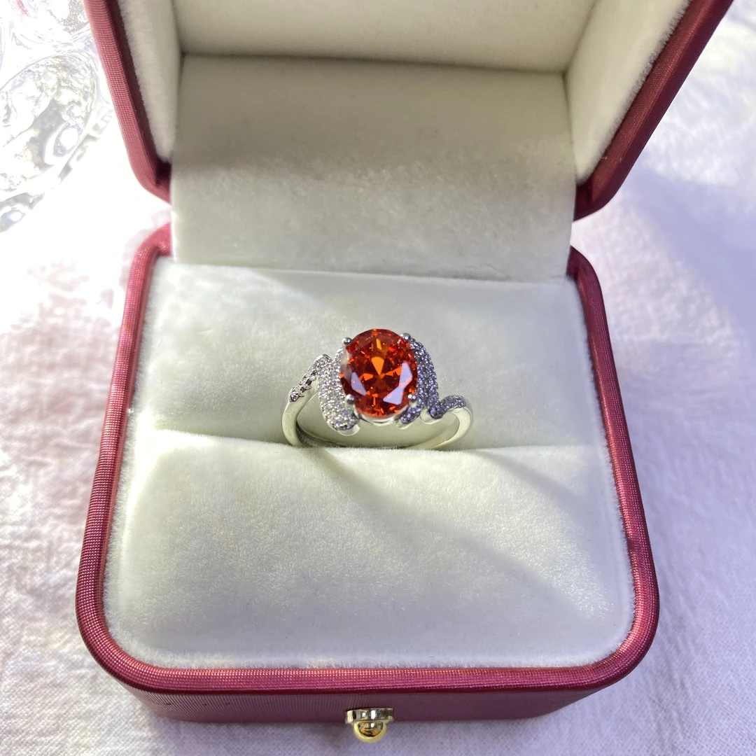 【尚美高端】灿然吸睛橙色戒指 JH 6922