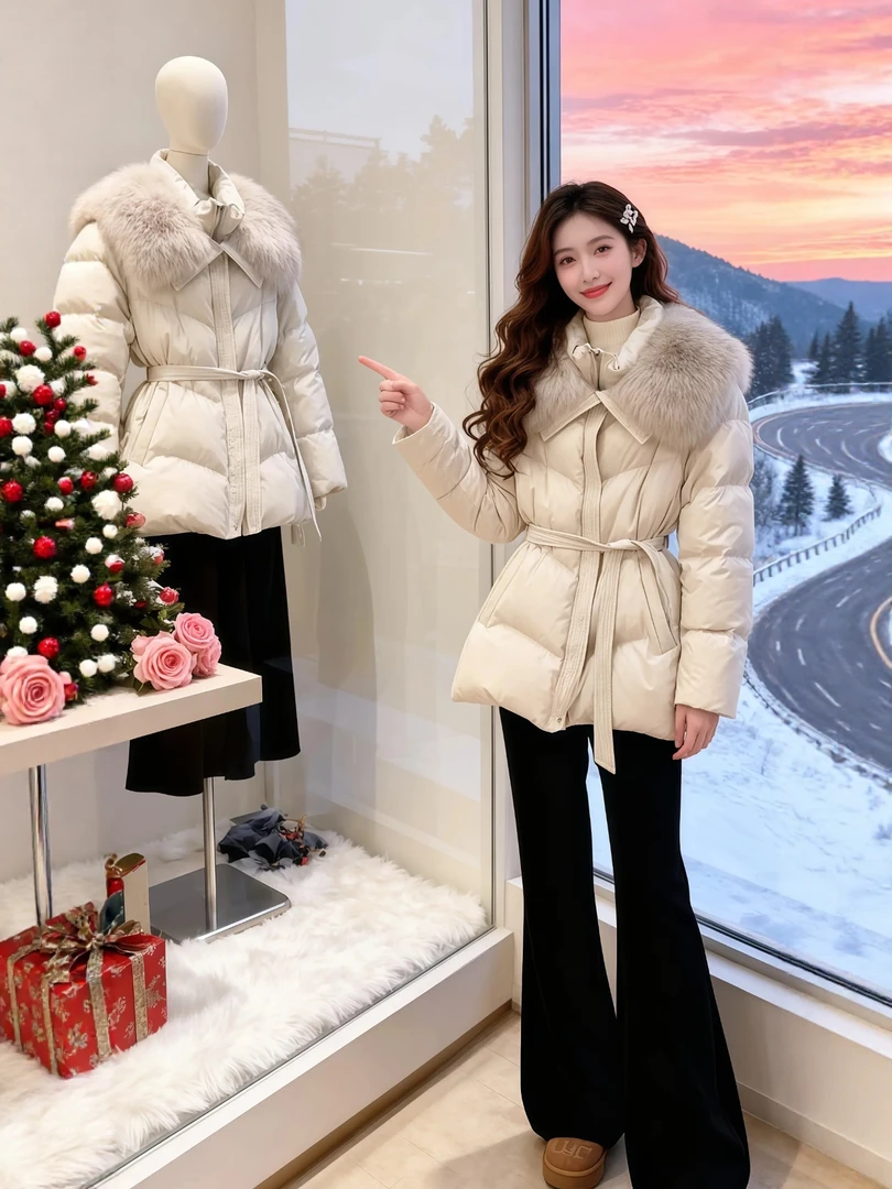 巨好看的冬装加厚棉服外套女2025新款今年流行爆款大毛领棉衣大衣